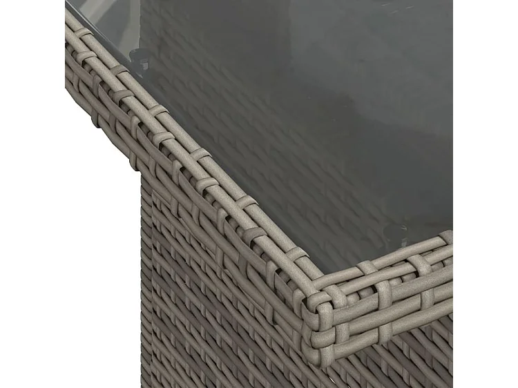 Salon de jardin avec coussins 10 pcs gris résine tressée