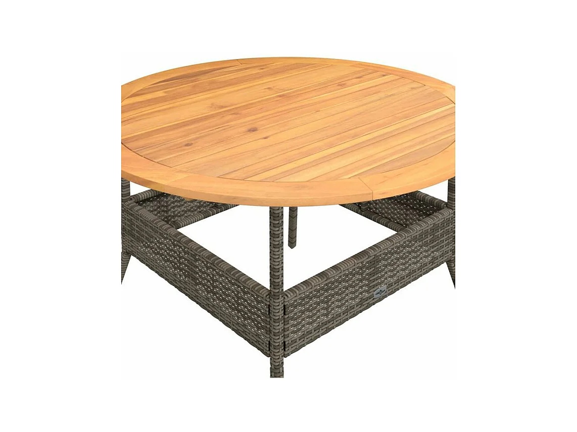 Salon de jardin 2 pcs avec coussins Gris Résine tressée