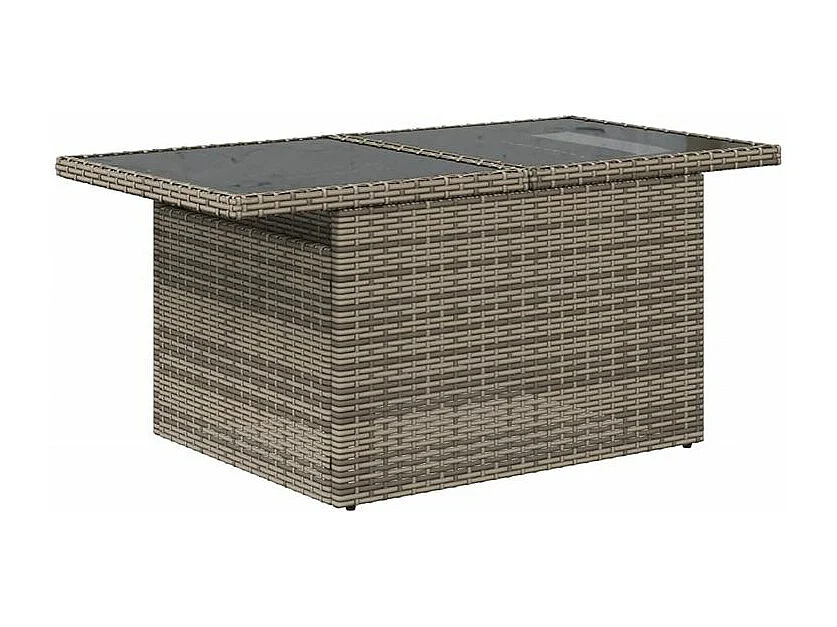 Salon de jardin 6 pcs avec coussins gris résine tressée