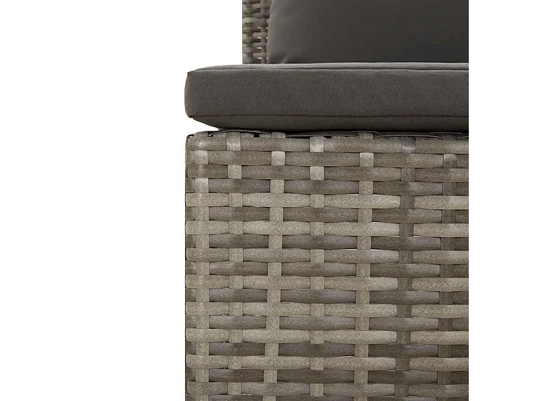 Canapé de jardin 2 places avec coussins Gris Résine tressée