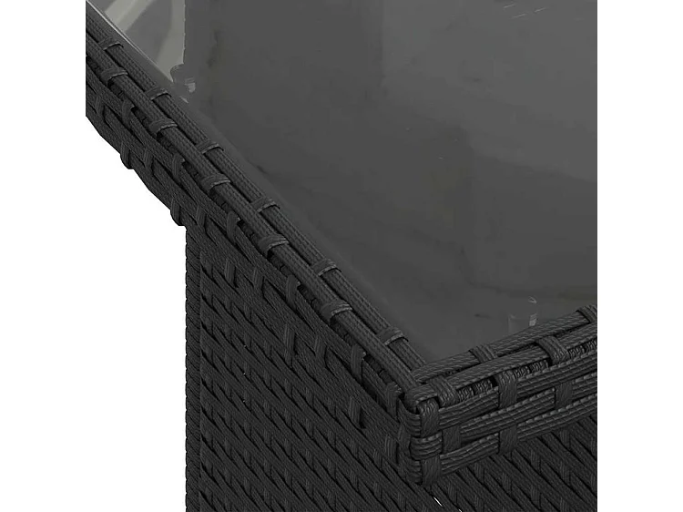 Salon de jardin 7 pcs avec coussins noir résine tressée