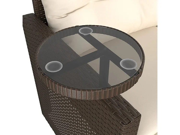 Salon de jardin avec coussins 3 pcs marron résine tressée