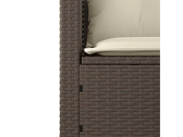 Salon de jardin avec coussins 3 pcs marron résine tressée