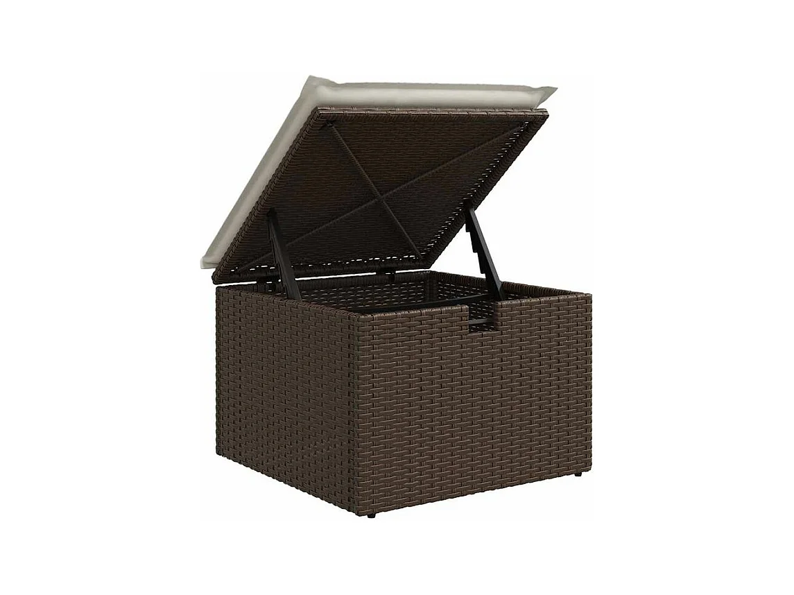 Salon de jardin avec coussins 6 pcs marron résine tressée