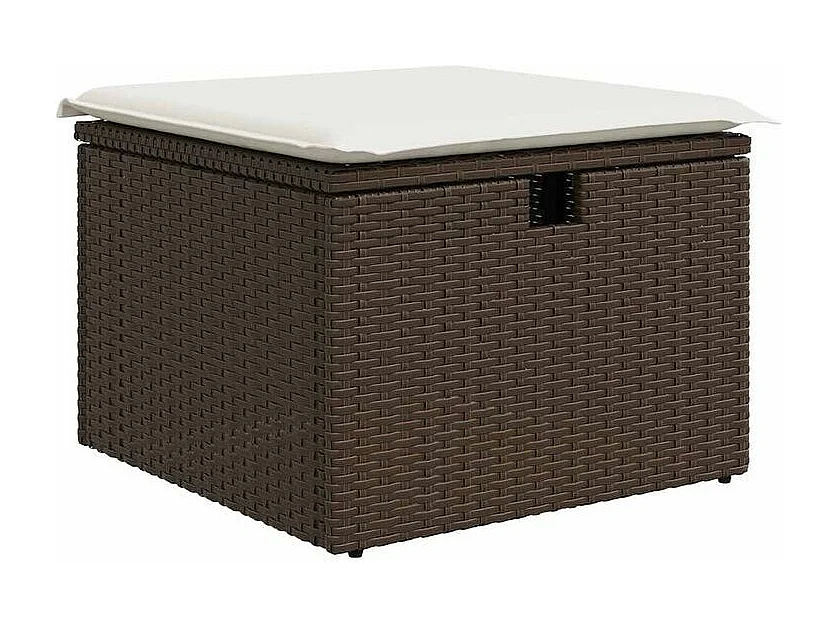 Salon de jardin avec coussins 6 pcs marron résine tressée