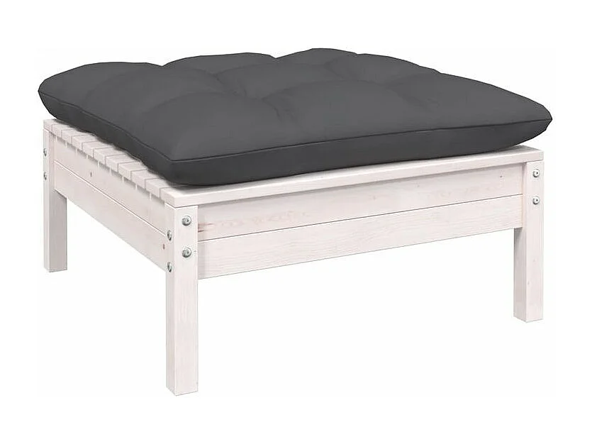 Salon de jardin 3 pcs avec coussins anthracite bois de pin