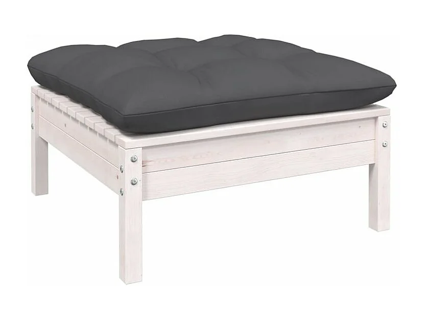 Salon de jardin 3 pcs avec coussins anthracite bois de pin