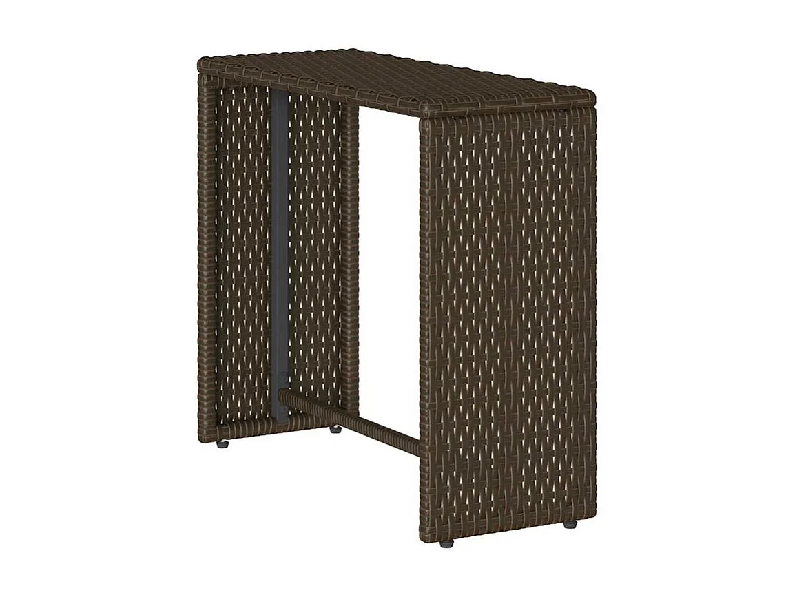 Salon de jardin 5 pcs avec coussins empilable marron polyrotin