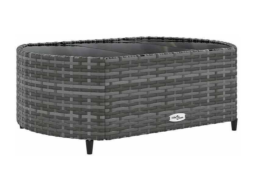 Salon de jardin 6 pcs avec coussins gris résine tressée