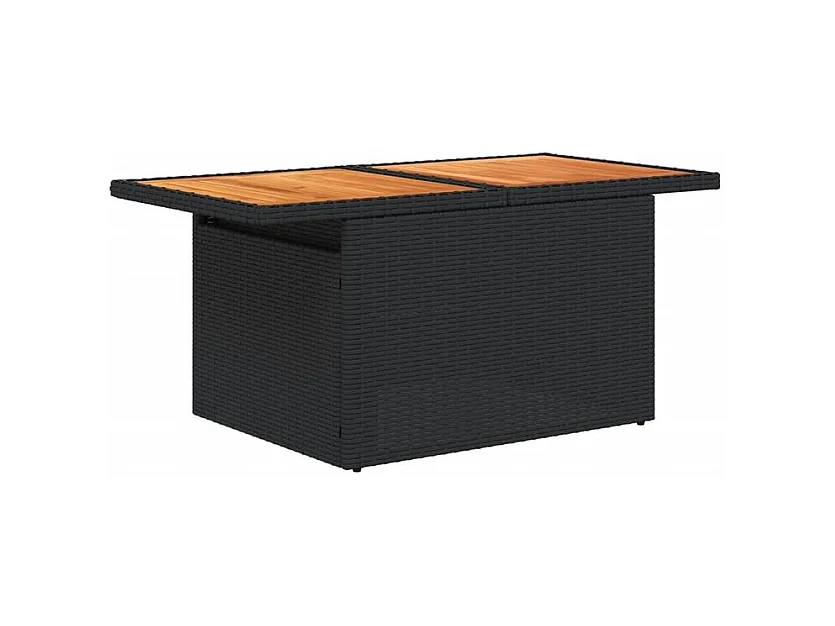 Salon de jardin 5 pcs avec coussins noir résine tressée