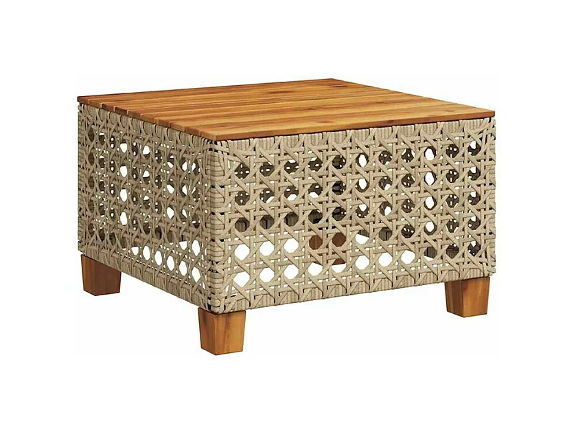 Salon de jardin avec coussins 10 pcs beige résine tressée