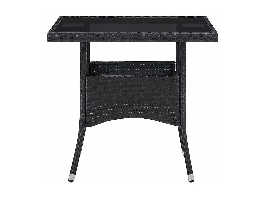 Mobilier à dîner de jardin 9 pcs résine tressée et verre trempé