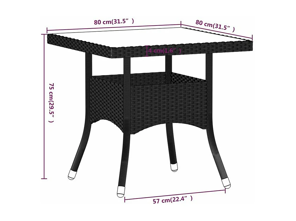 Mobilier à dîner de jardin 9 pcs résine tressée et verre trempé