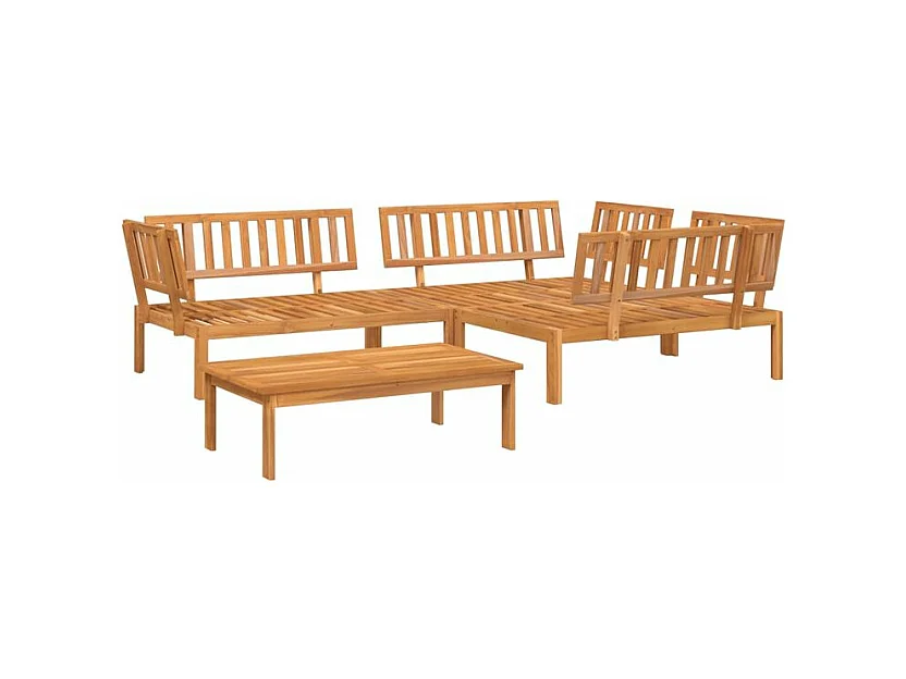 Salon palette de jardin 4 pcs bois d'acacia massif