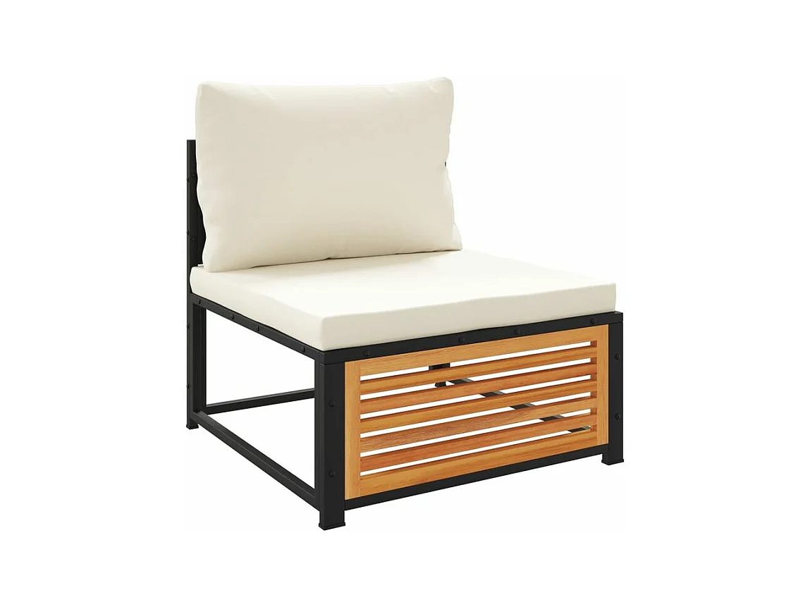 Salon de jardin avec coussins 6 pcs bois d'acacia solide