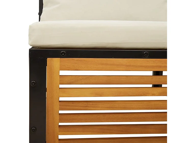 Salon de jardin avec coussins 5 pcs Bois d'acacia solide