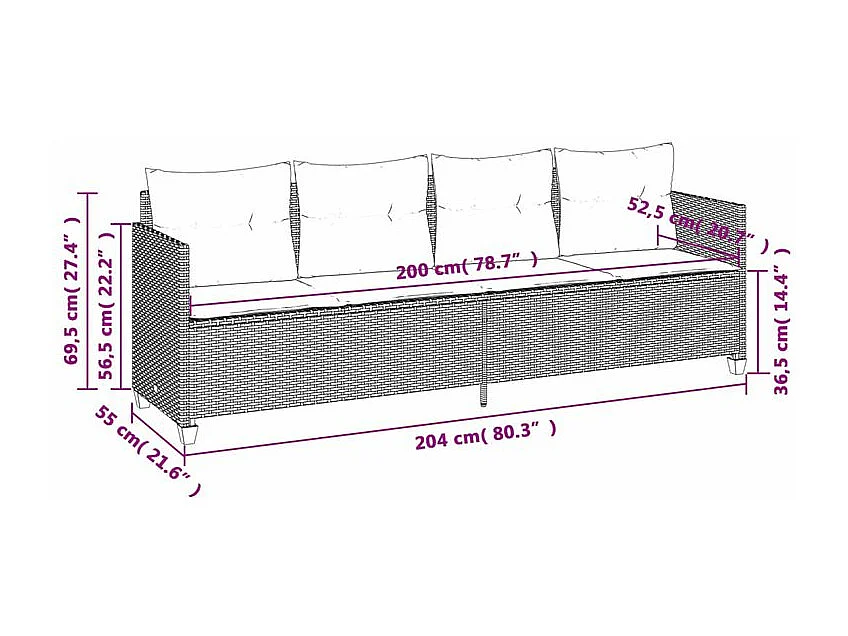 Salon de jardin avec coussins 5 pcs beige résine tressée