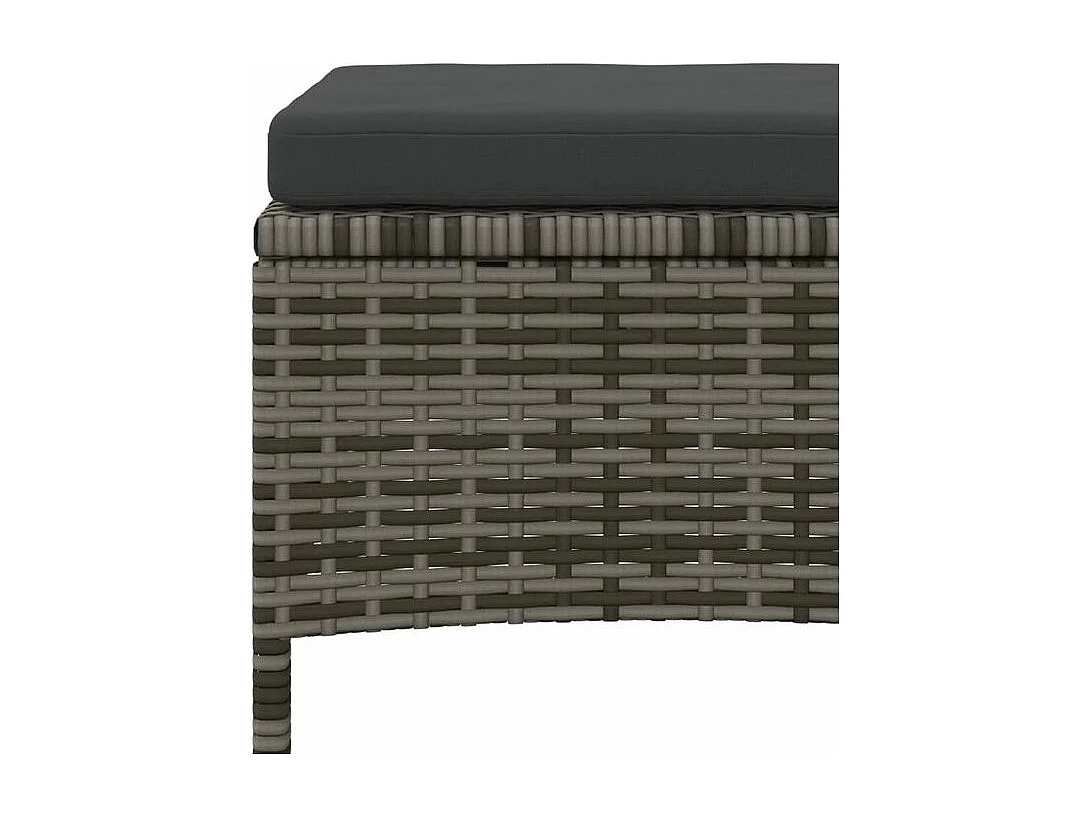 Canapé de jardin 2 places avec table et tabourets gris rotin