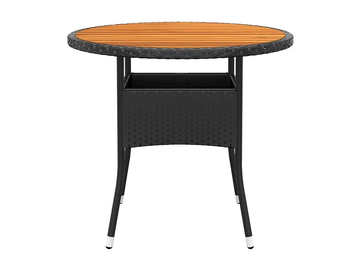 Mobilier à dîner de jardin 3 pcs Résine tressée Noir