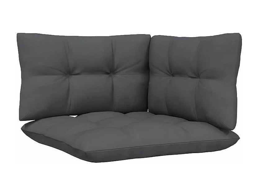 Salon de jardin 3 pcs avec coussins anthracite Bois de pin