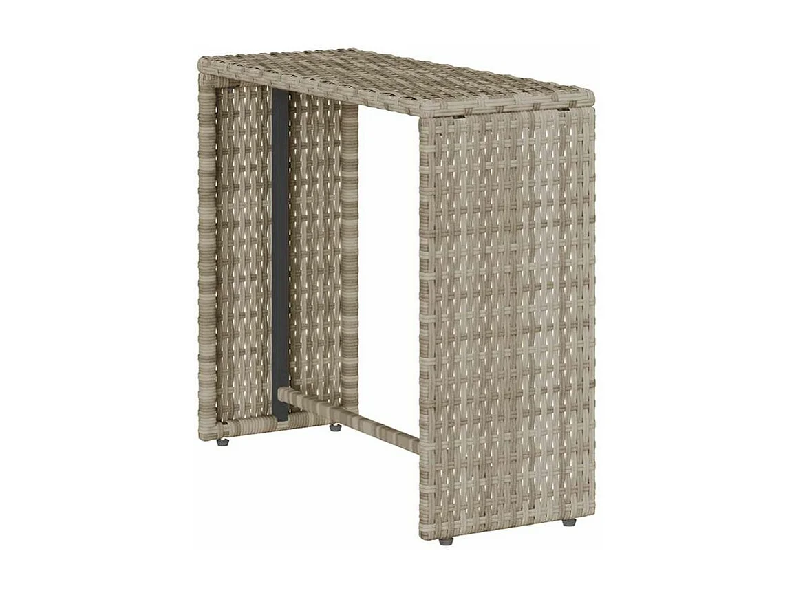 Salon de jardin 5 pcs coussins empilable gris clair polyrotin