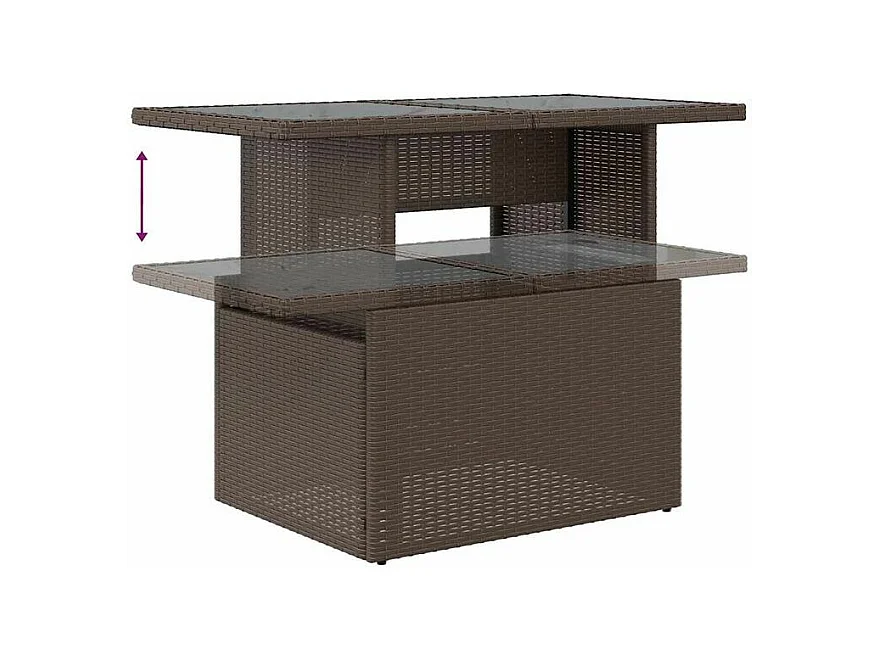 Salon de jardin avec coussins 9 pcs marron résine tressée