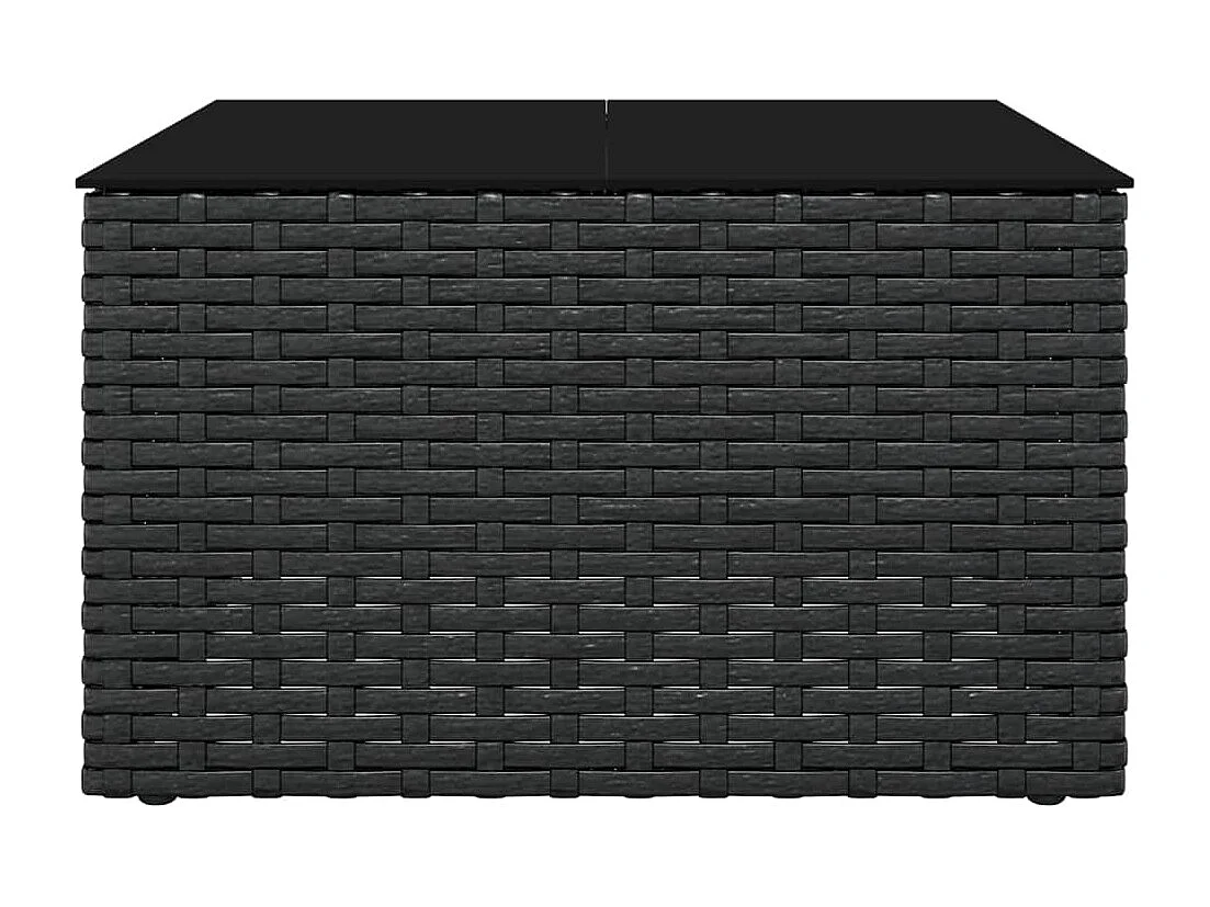 Salon de jardin 2 pcs avec coussins Noir Résine tressée