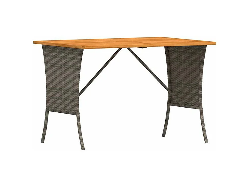 Ensemble à manger jardin 4pcs et coussins Gris Résine tressée