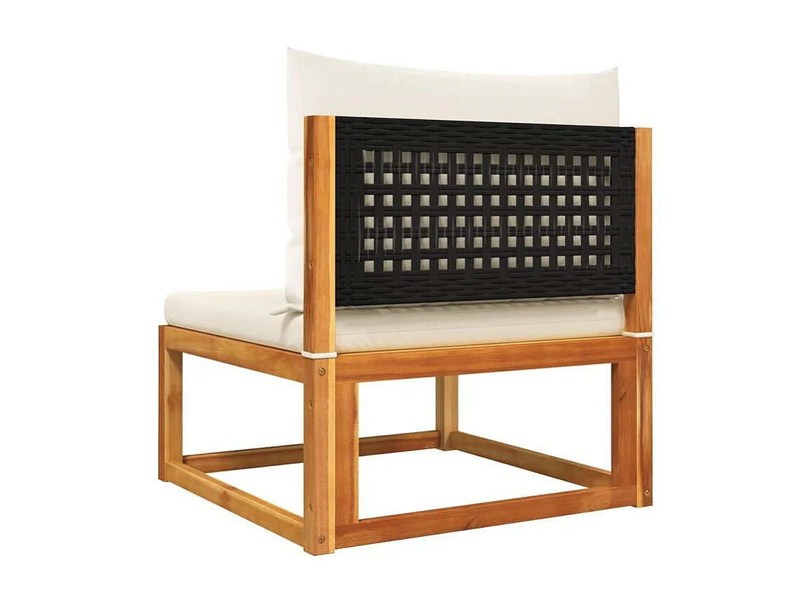 Salon de jardin avec coussins 9 pcs bois massif d'acacia