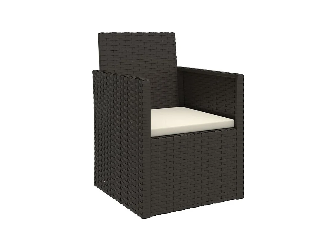 Set de 3 canapés d'extérieur et coussins Noir Résine tressée