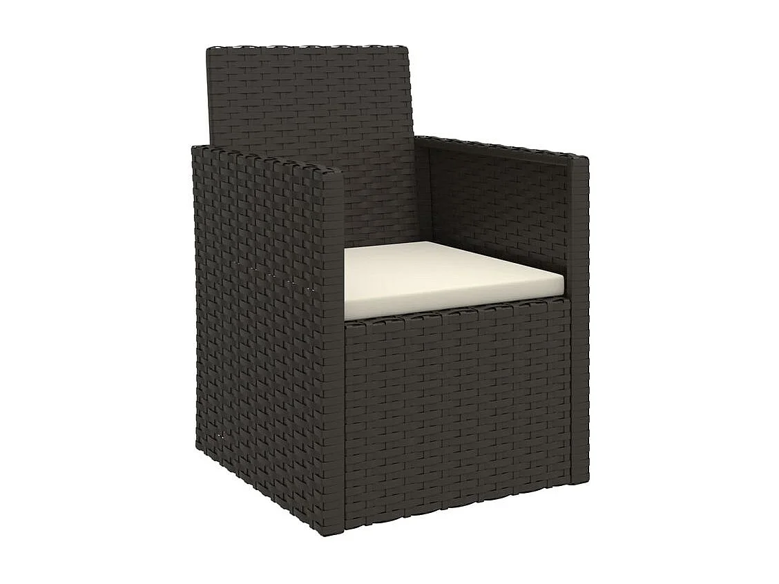 Set de 3 canapés d'extérieur et coussins Noir Résine tressée