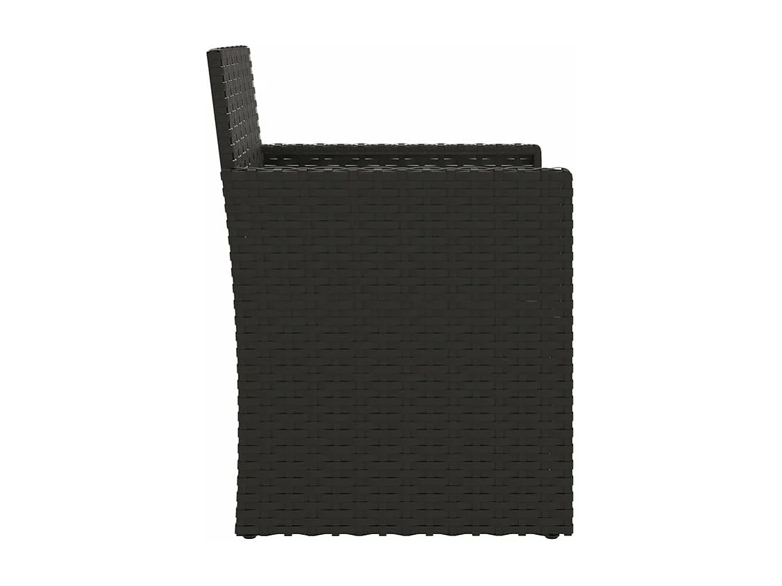 Set de 3 canapés d'extérieur et coussins Noir Résine tressée