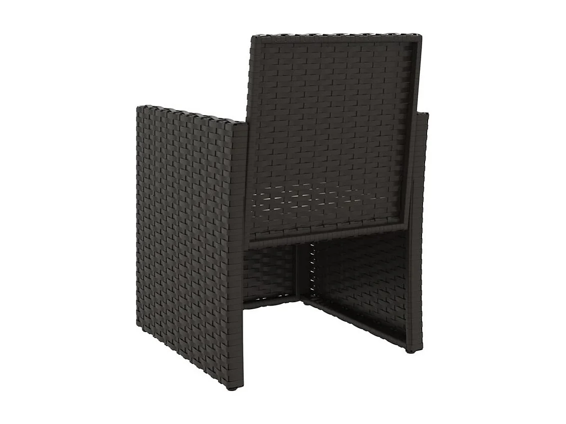 Set de 3 canapés d'extérieur et coussins Noir Résine tressée