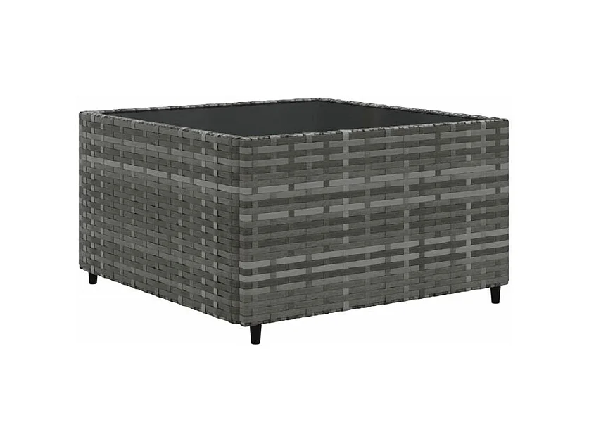 Salon de jardin 5 pcs avec coussins Gris Résine tressée