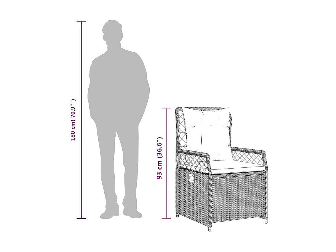 Ensemble à manger de jardin 3 pcs coussins gris résine tressée