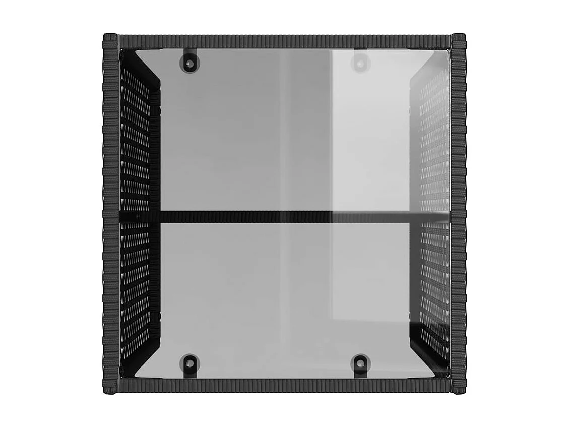 Salon de jardin 4 pcs avec coussins noir résine tressée