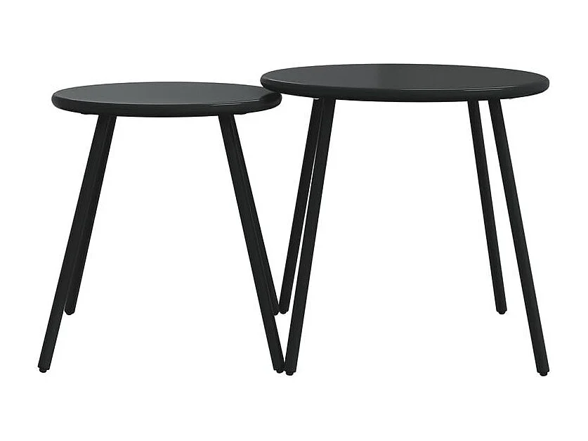 Ensemble de meubles de balcon avec coussins 5 pcs noir acier