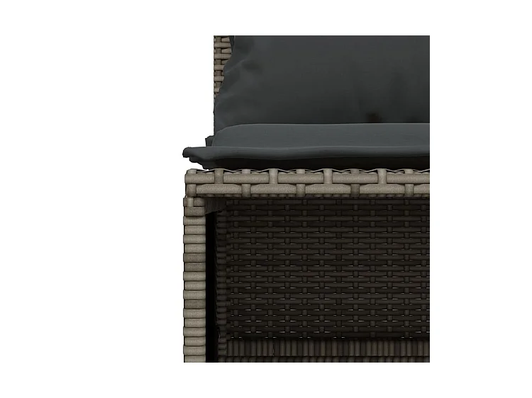 Salon de jardin 5 pcs avec coussins gris résine tressée