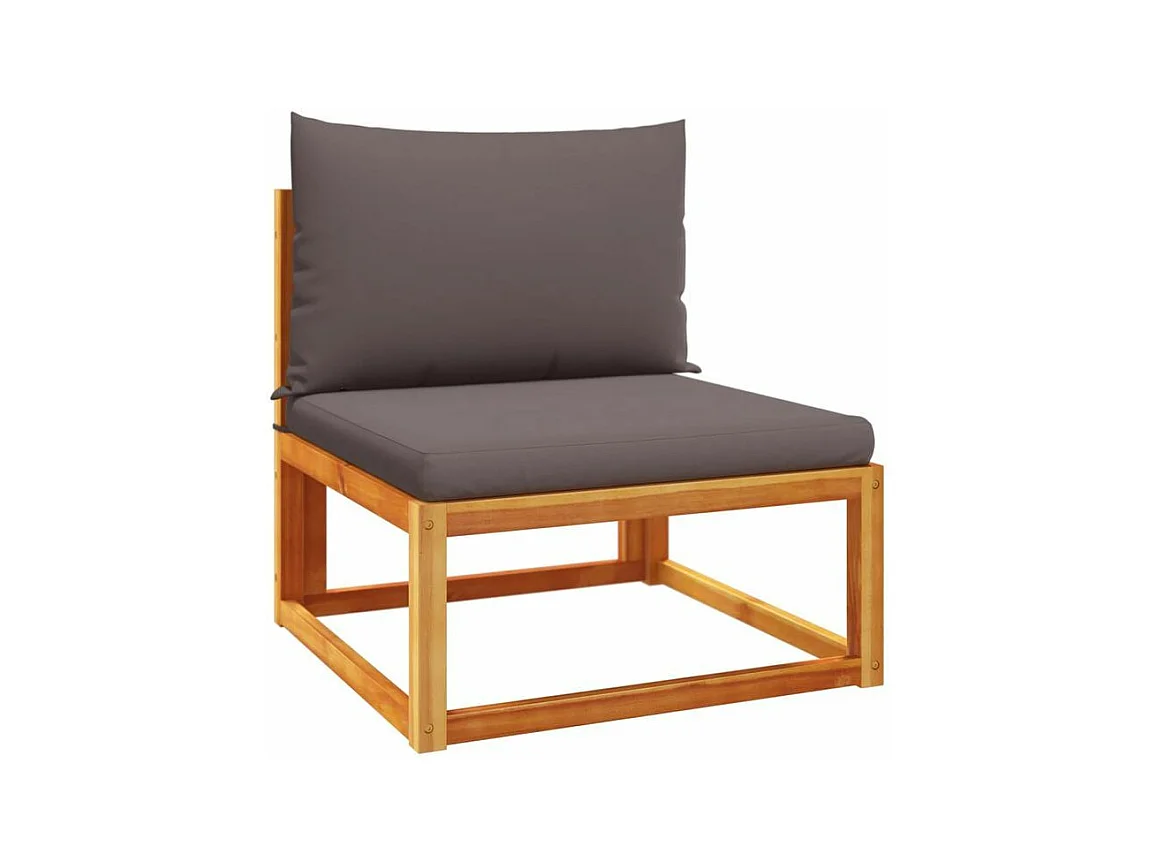 Canapé de jardin sans accoudoirs coussins bois massif d'acacia