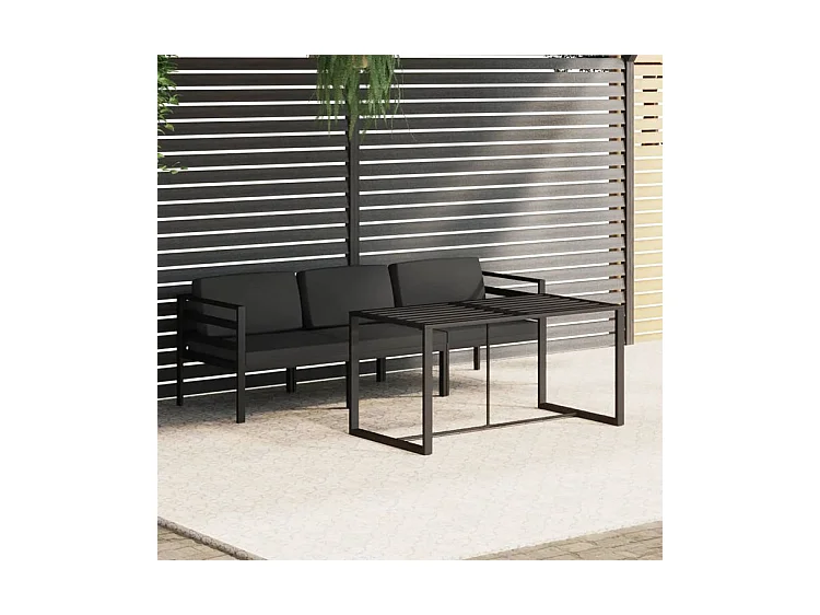 Salon de jardin 4 pcs avec coussins Aluminium Anthracite