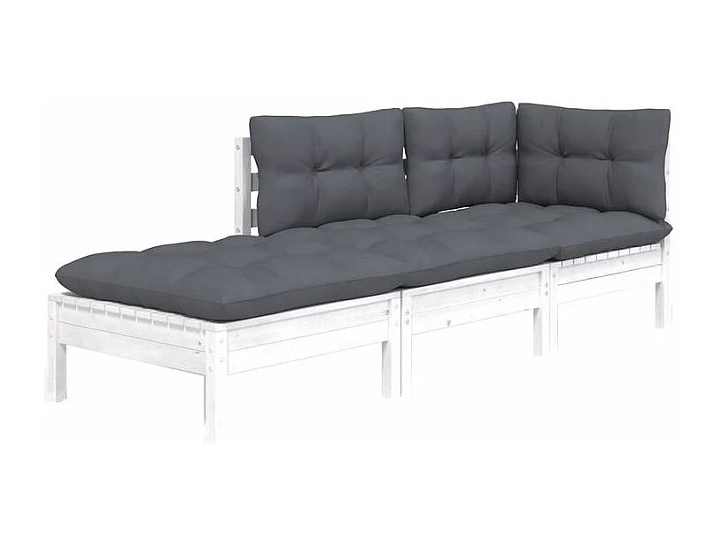 Salon de jardin 3 pcs avec coussins Bois de pin massif