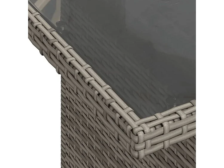 Salon de jardin avec coussins 10 pcs gris résine tressée