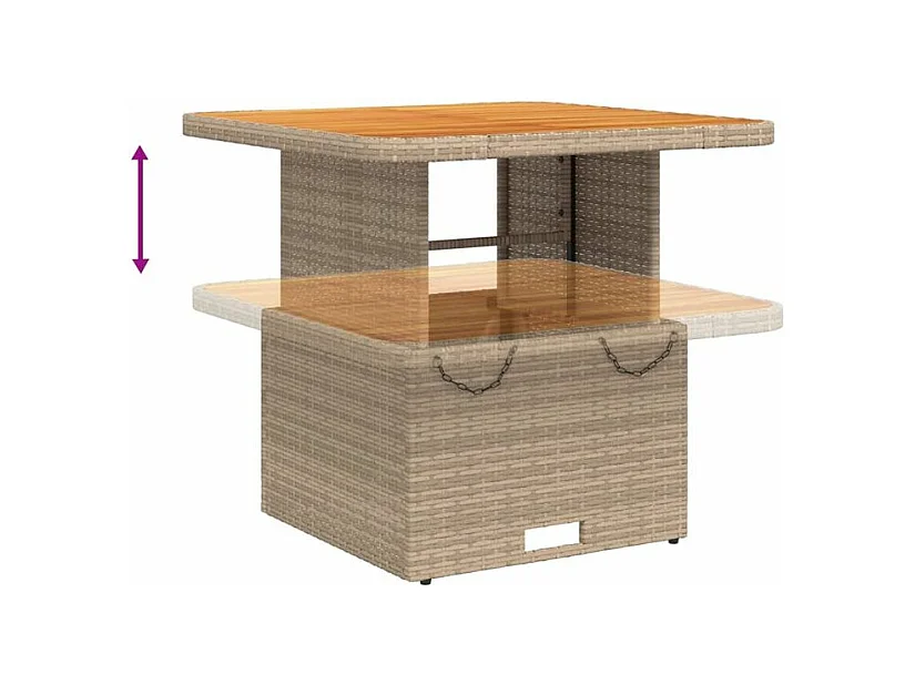Ensemble de bistro 3 pcs avec coussins beige résine tressée