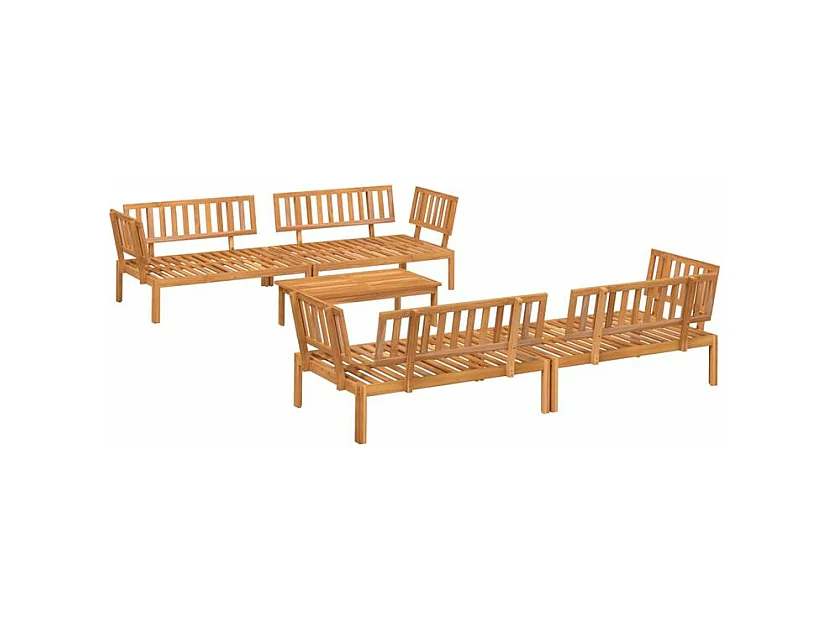 Salon palette de jardin 5 pcs bois d'acacia massif