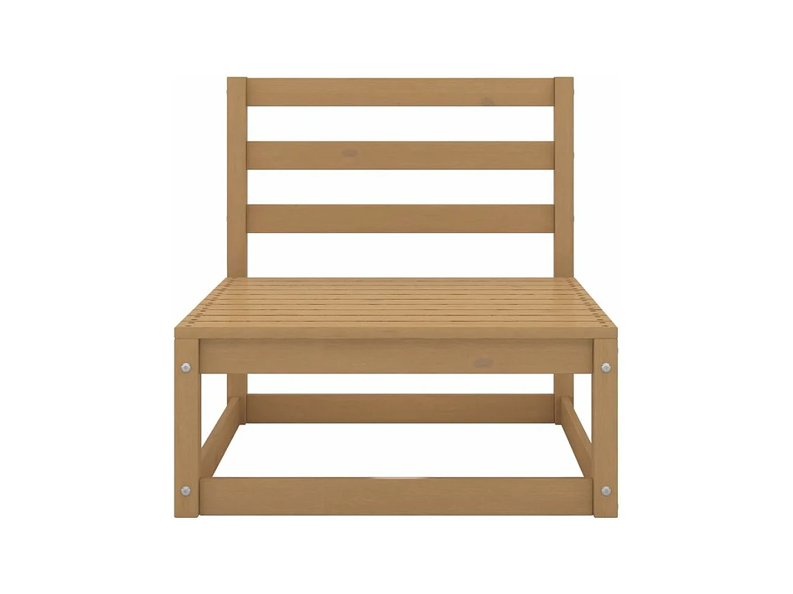 Canapé central de jardin marron miel bois de pin massif