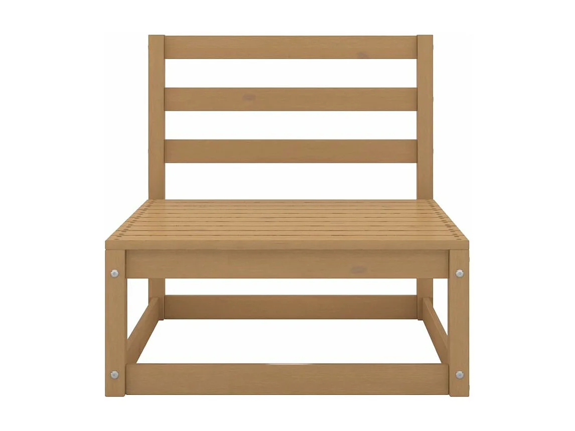 Canapé central de jardin marron miel bois de pin massif