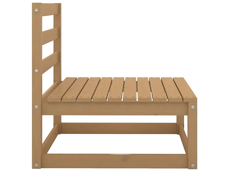 Canapé central de jardin marron miel bois de pin massif