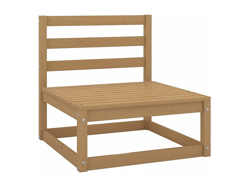 Canapé central de jardin marron miel bois de pin massif