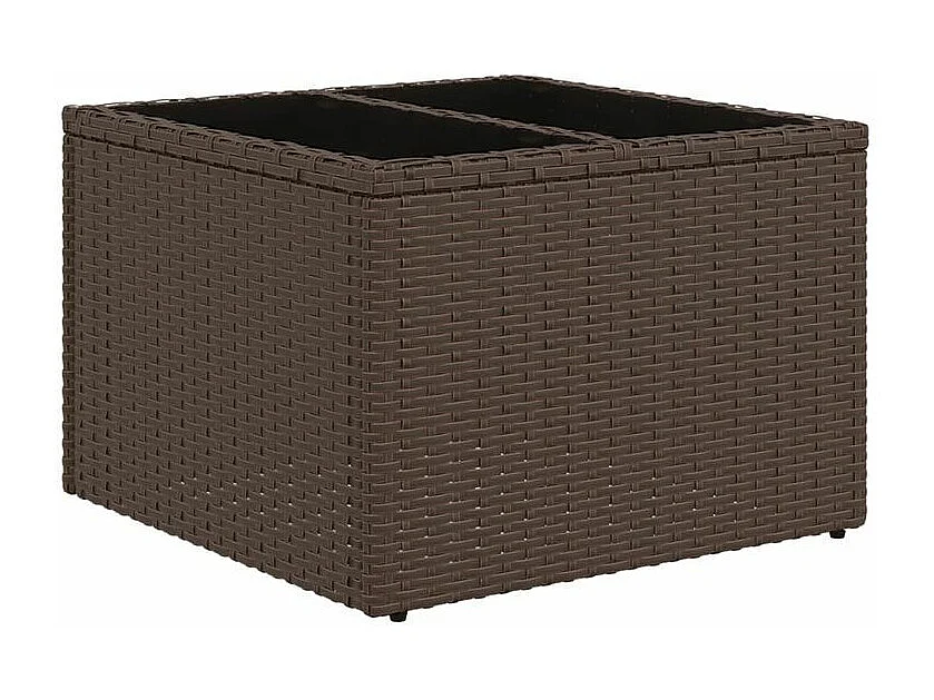 Salon de jardin avec coussins 5 pcs marron résine tressée