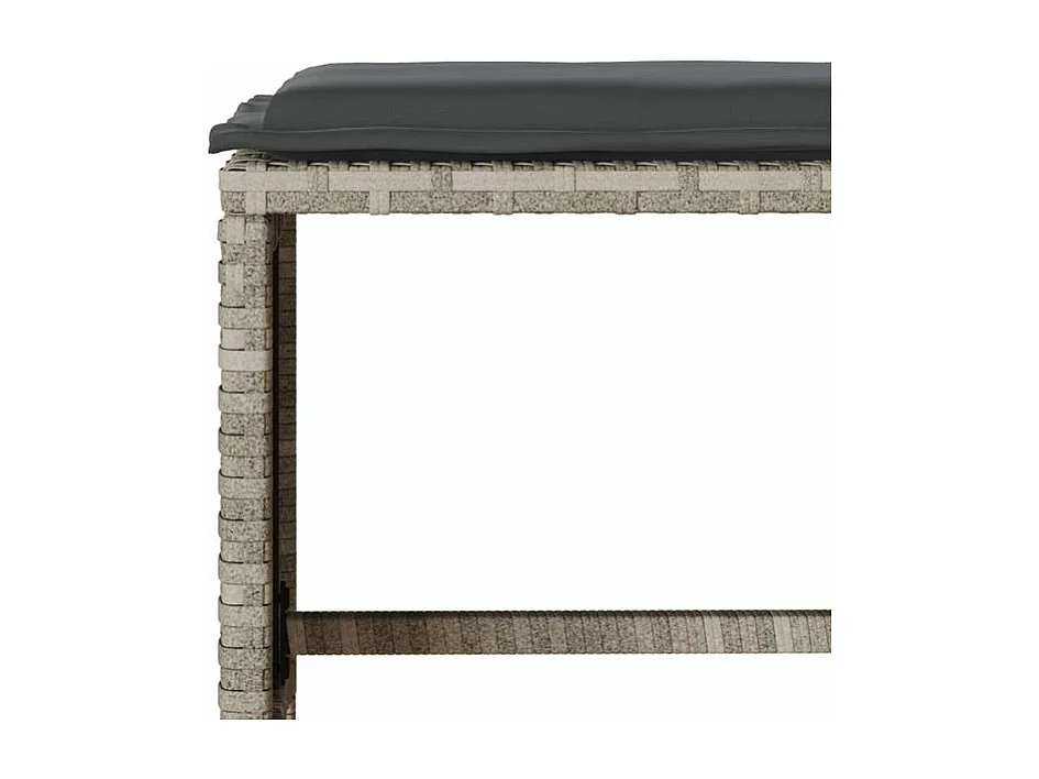 Salon de jardin 6 pcs avec coussins gris clair résine tressée